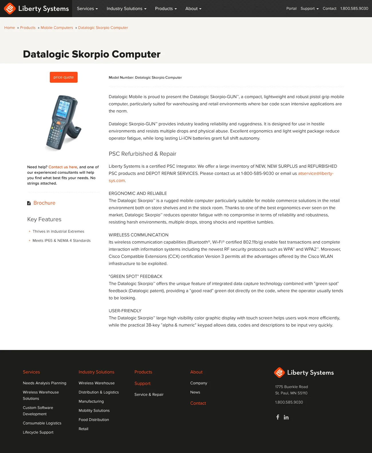 Individual product page
