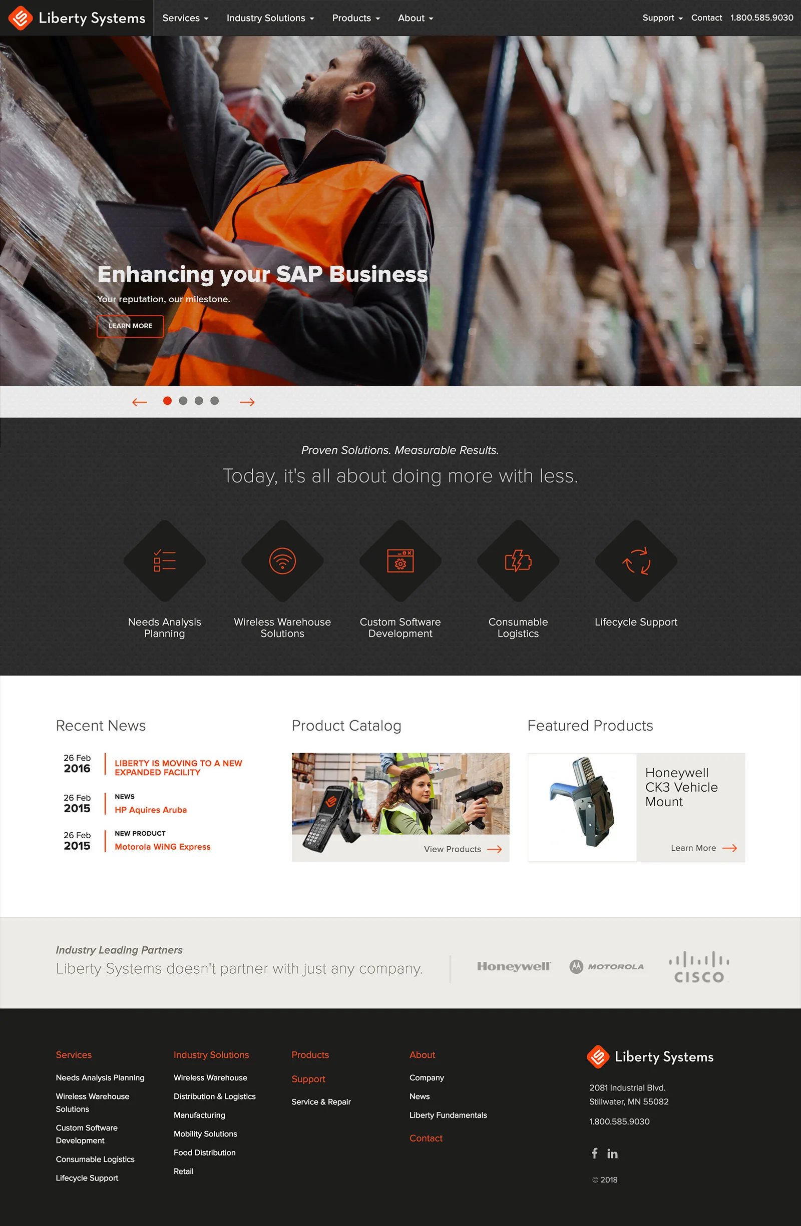 Liberty Systems homepage design